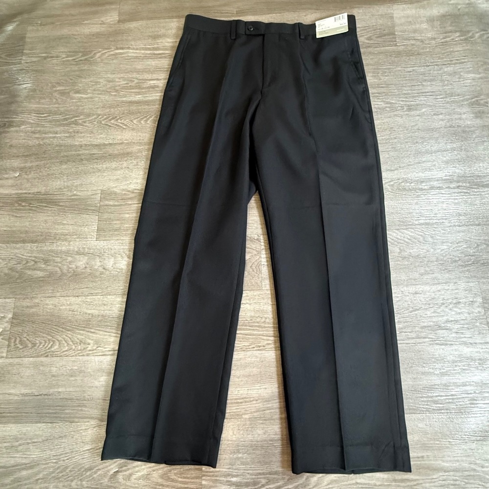 Louis Raphael Mens Black Monti‎ Core Serge Tailored Dress Pants 36x30 NWT
